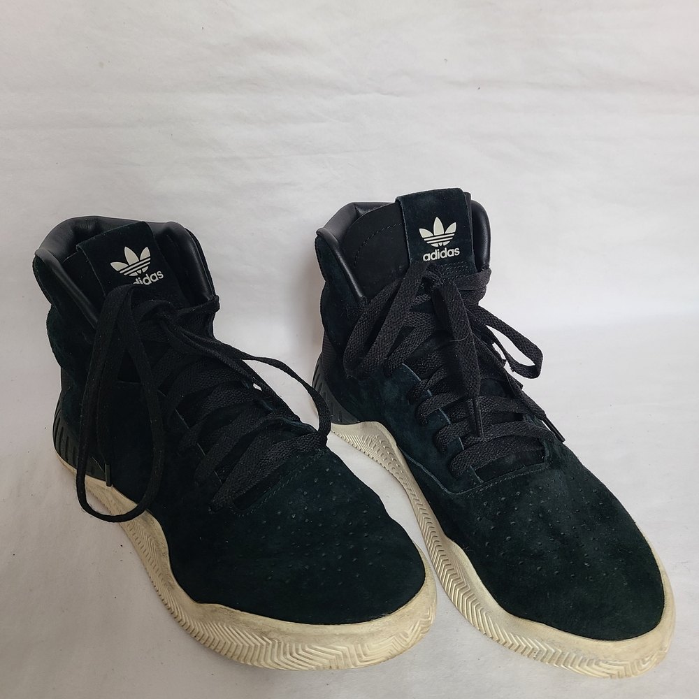 Adidas Vintage Tubular Instinct Black Suede Leather High-top Sneakers Size 6